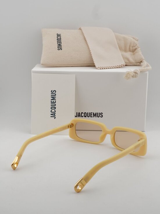 Jacquemus AZZURO JAC/47 C3 Rectangle Sunglasses - Pear / Peach